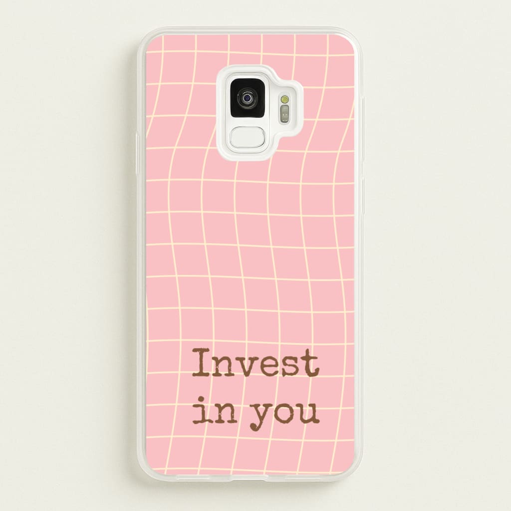 Invest In You, Baby Pink  - Quotes Phone Case for Galaxy S9