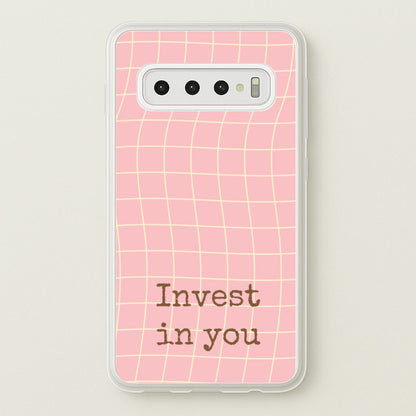Invest In You, Baby Pink  - Quotes Phone Case for Galaxy S10 Plus
