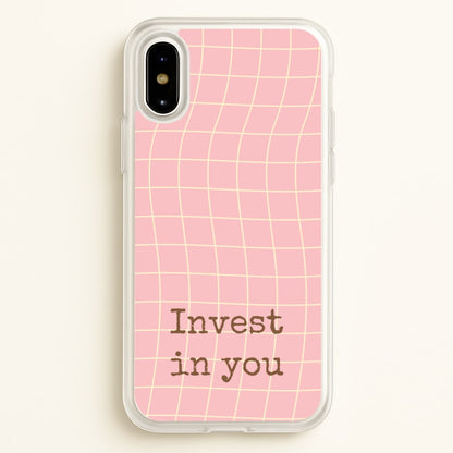 Invest In You, Baby Pink  - Quotes Phone Case for iPhone X / XS