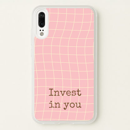 Invest In You, Baby Pink  - Quotes Phone Case for Huawei P20