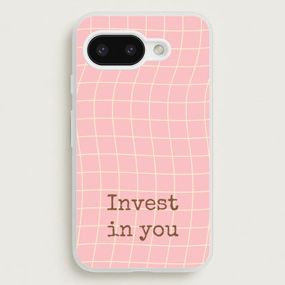 Invest In You, Baby Pink  - Quotes Phone Case for Google Pixel 9a