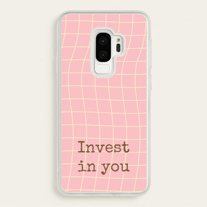 Invest In You, Baby Pink  - Quotes Phone Case for Galaxy S9 Plus