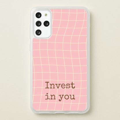 Invest In You, Baby Pink  - Quotes Phone Case for Galaxy S20 Plus