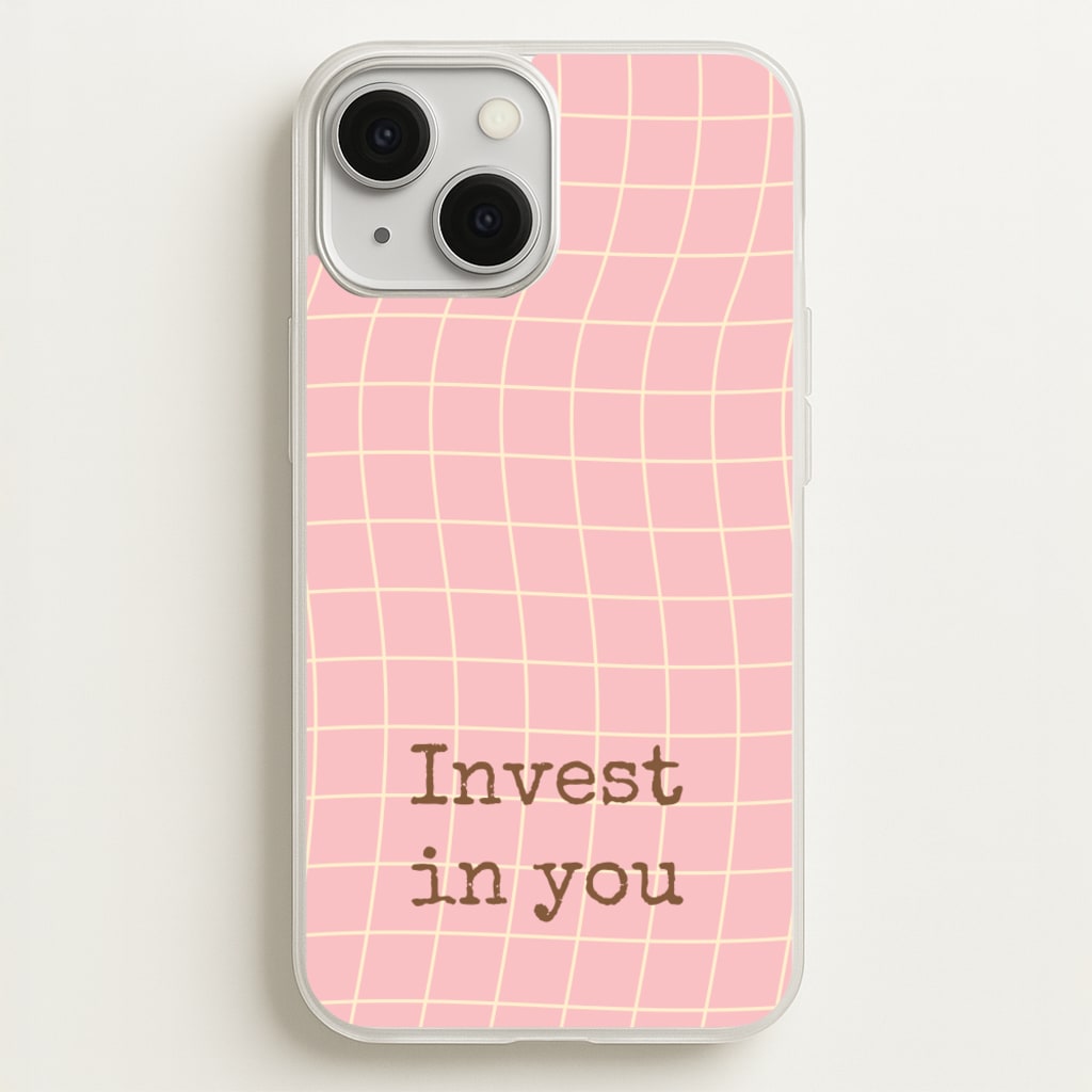 Invest In You, Baby Pink  - Quotes Phone Case for iPhone 13 Mini