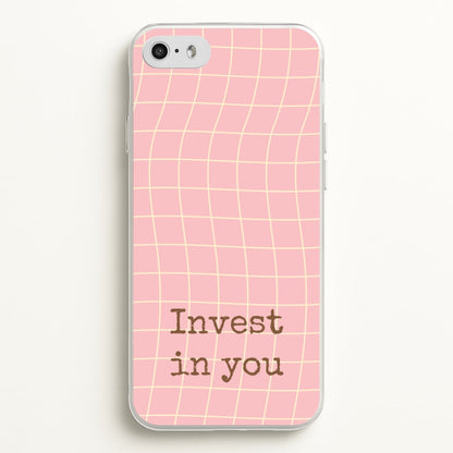 Invest In You, Baby Pink  - Quotes Phone Case for iPhone 5 / 5s / SE 2016