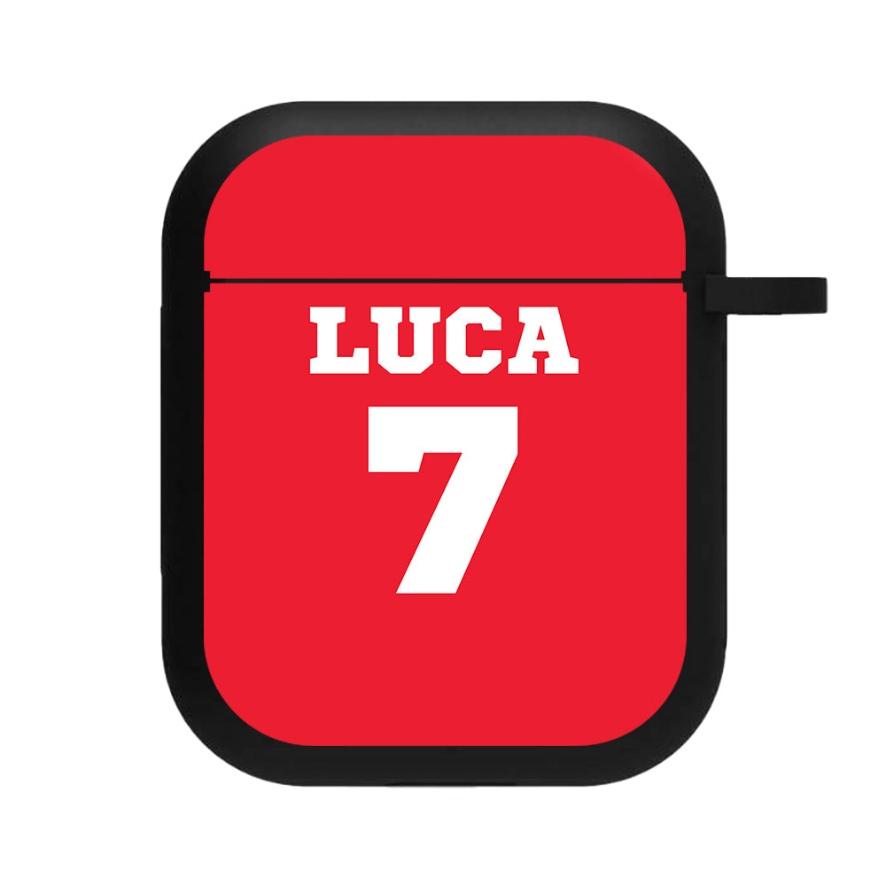 Red - Personalised Football   AirPods Case