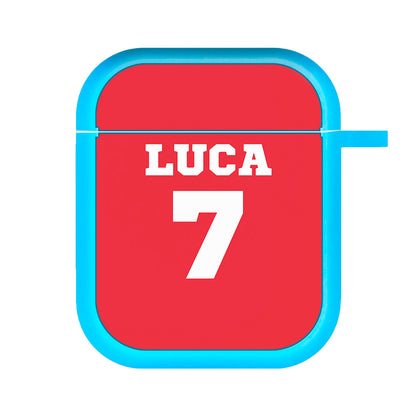 Red - Personalised Football   AirPods Case