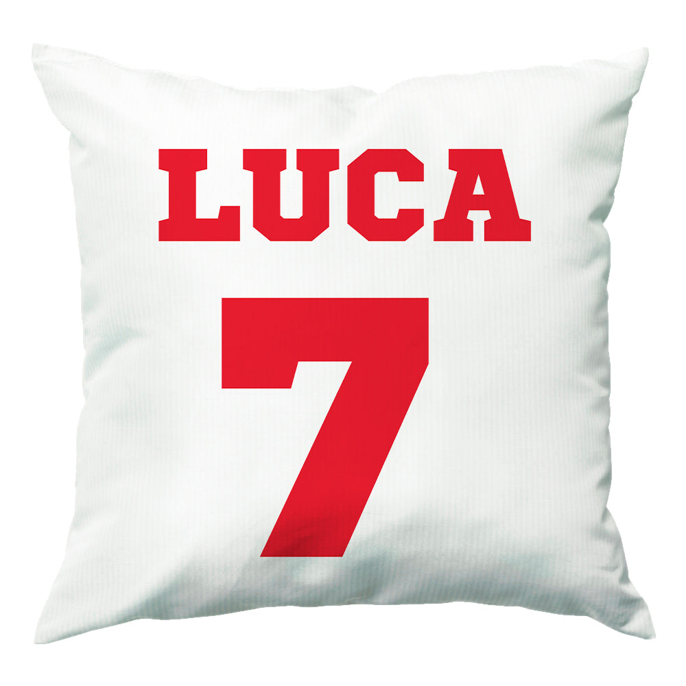 Red - Personalised Football   Cushion