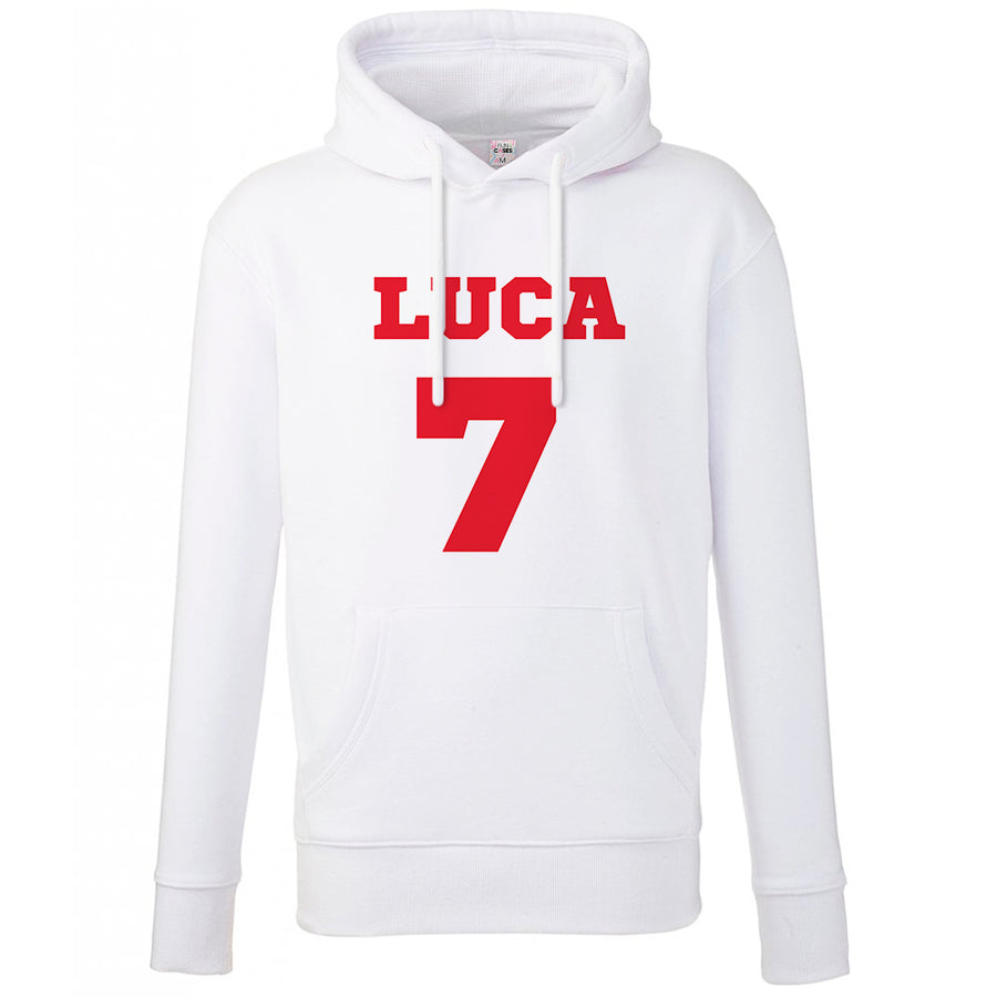 Red - Personalised Football   Hoodie