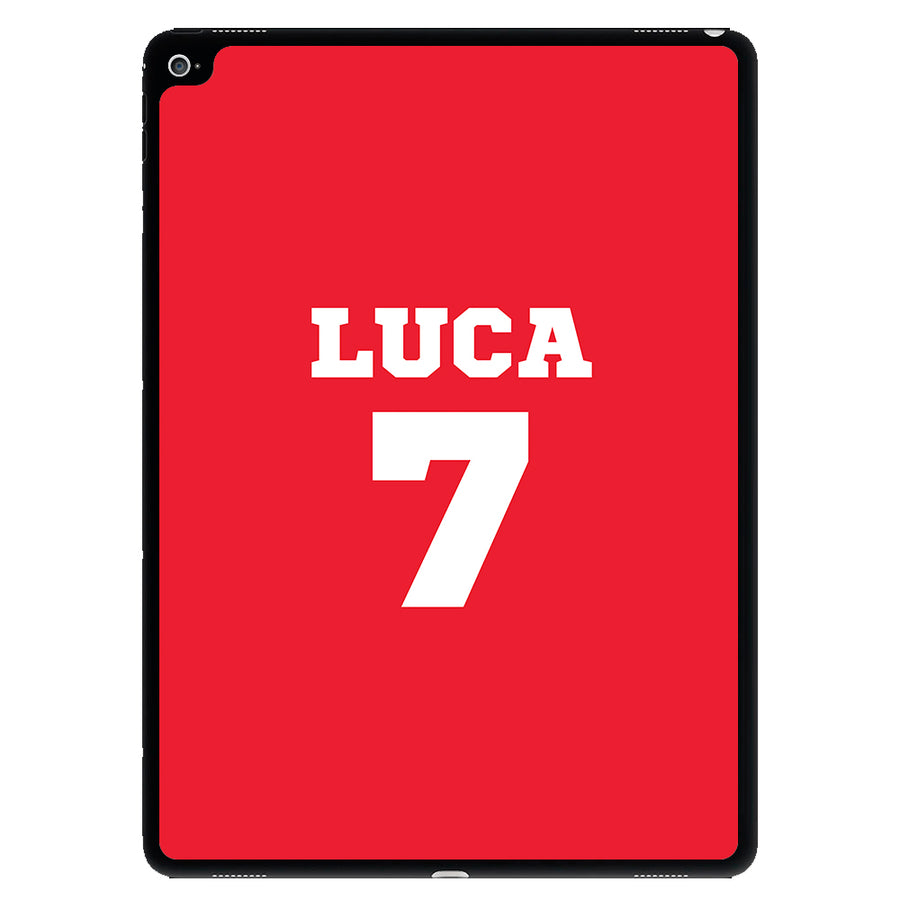 Red - Personalised Football   iPad Case