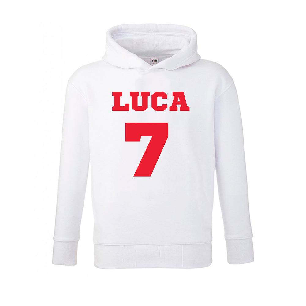 Red - Personalised Football   Kids Hoodie