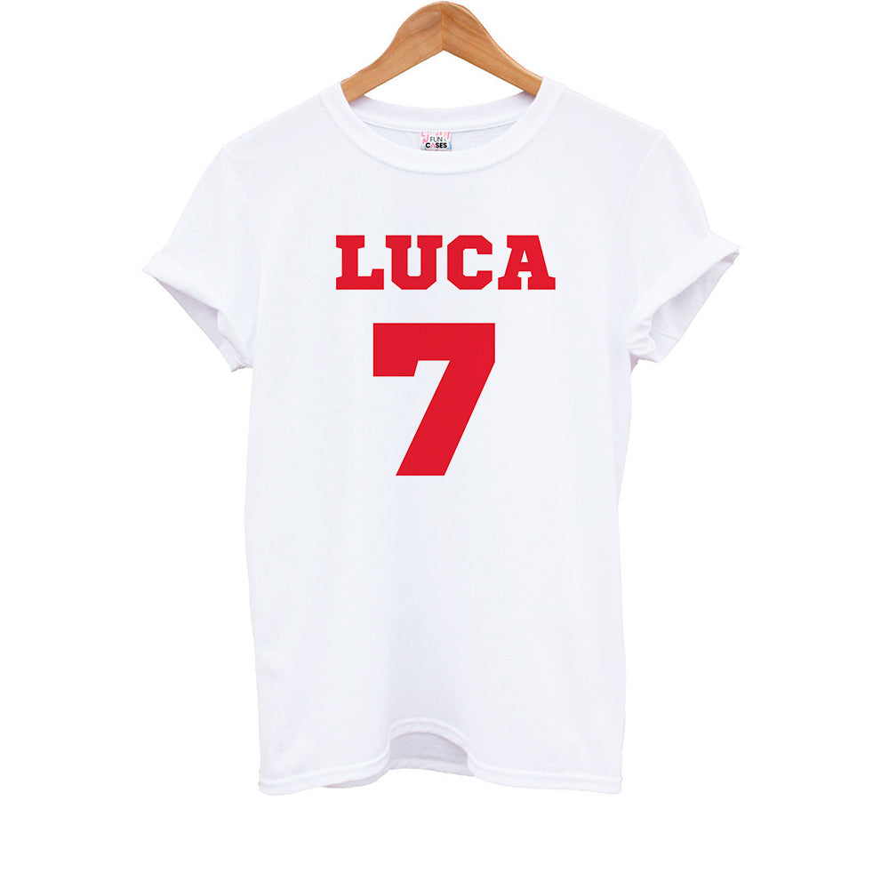 Red - Personalised Football   Kids T-Shirt