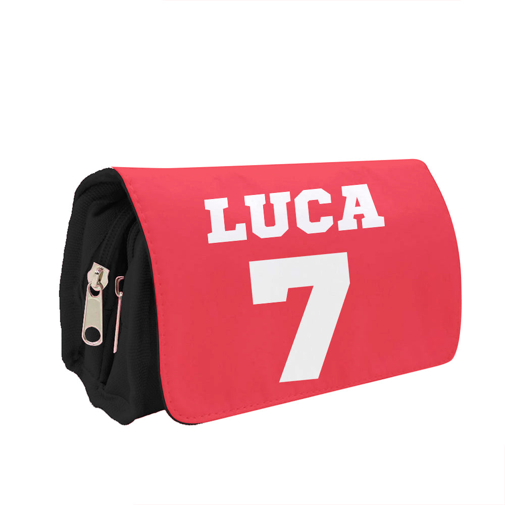 Red - Personalised Football   Pencil Case