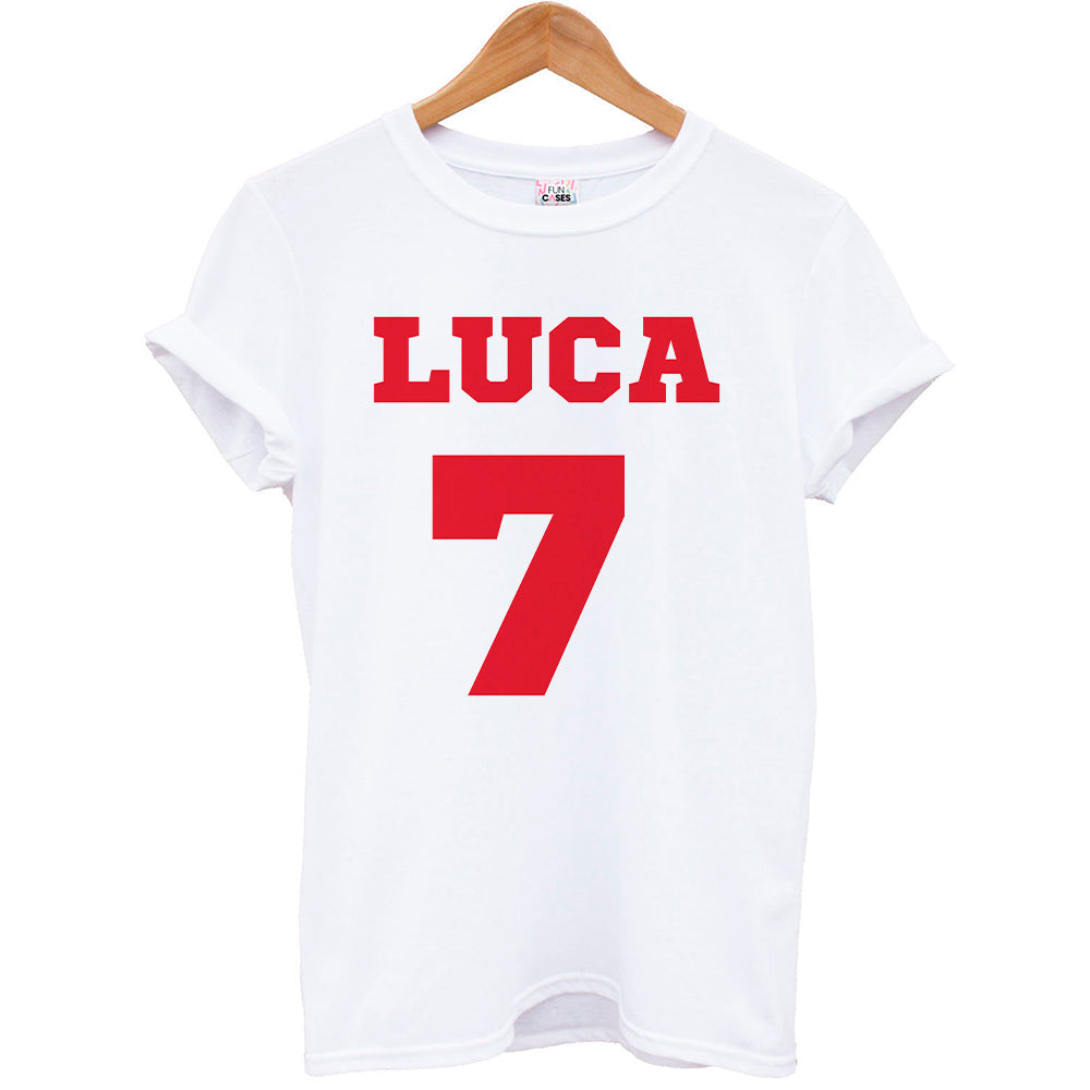 Red - Personalised Football   T-Shirt