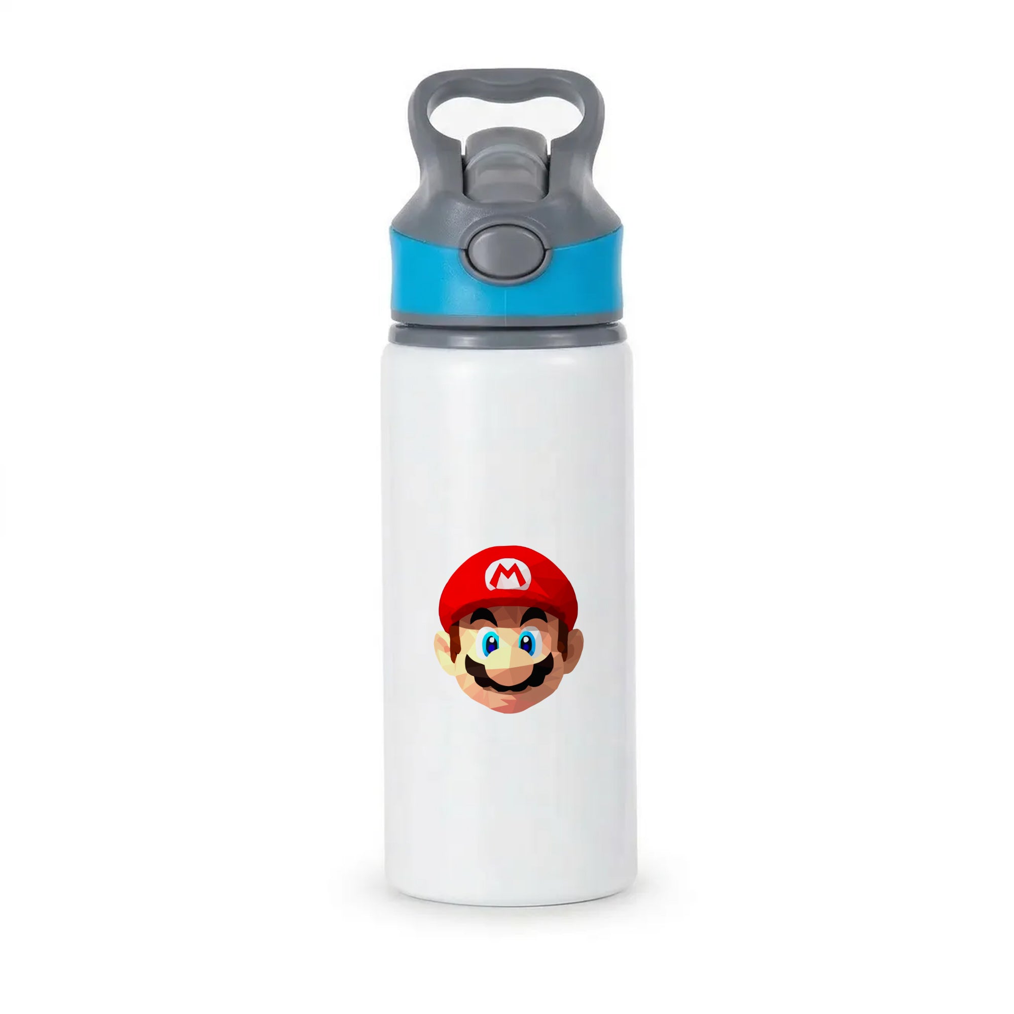 Mario Face - Mario Active Water Bottle - Blue