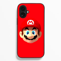 Mario Face - Mario  - Mario Phone Case for iPhone 16 Plus
