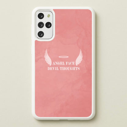 Angel Face Devil Thoughts  - Quotes Phone Case for Galaxy S20 Plus