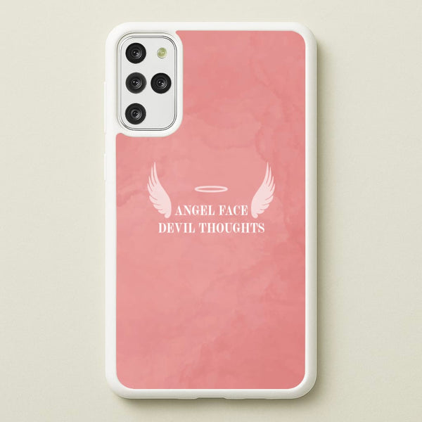 Angel Face Devil Thoughts  - Quotes Phone Case for Galaxy S20 Plus