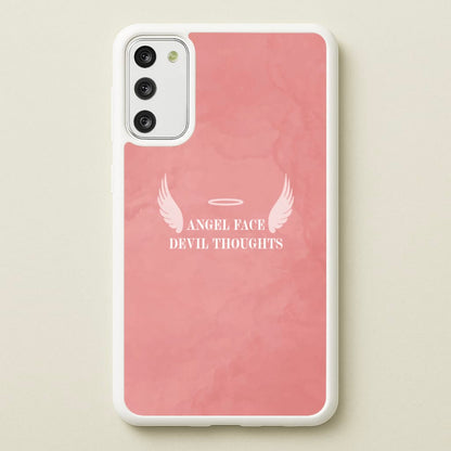 Angel Face Devil Thoughts  - Quotes Phone Case for Galaxy S20