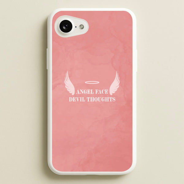 Angel Face Devil Thoughts  - Quotes Phone Case for iPhone 16e