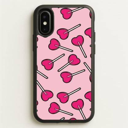 Cherry Heart Lollipops  - Pattern Phone Case for iPhone X / XS