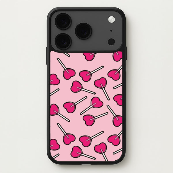 Cherry Heart Lollipops Phone Case for iPhone 17 Pro Max