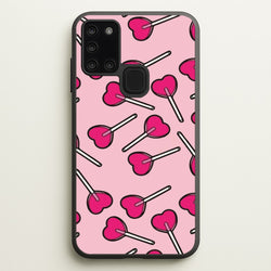 Cherry Heart Lollipops  - Pattern Phone Case for Galaxy A21s