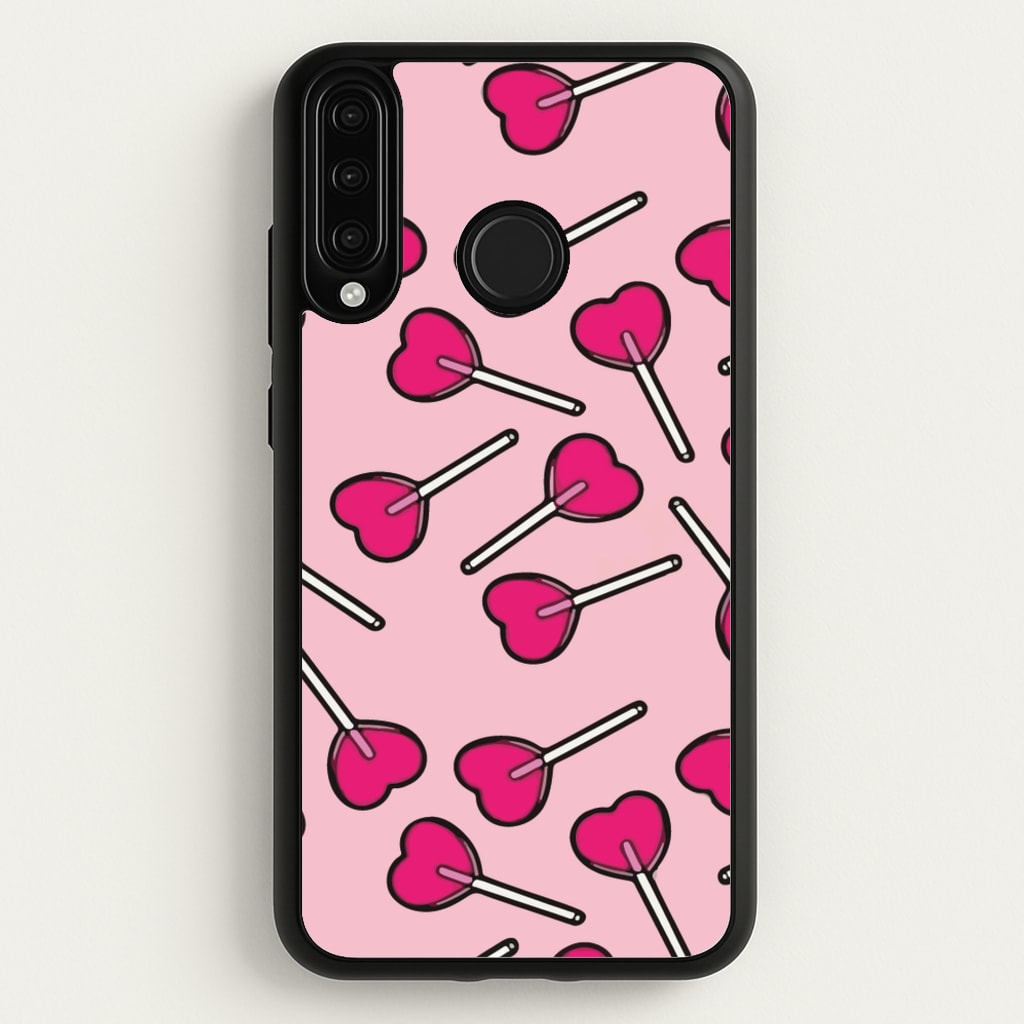 Cherry Heart Lollipops  - Pattern Phone Case for Huawei P30 Lite