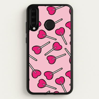 Cherry Heart Lollipops  - Pattern Phone Case for Huawei P30 Lite