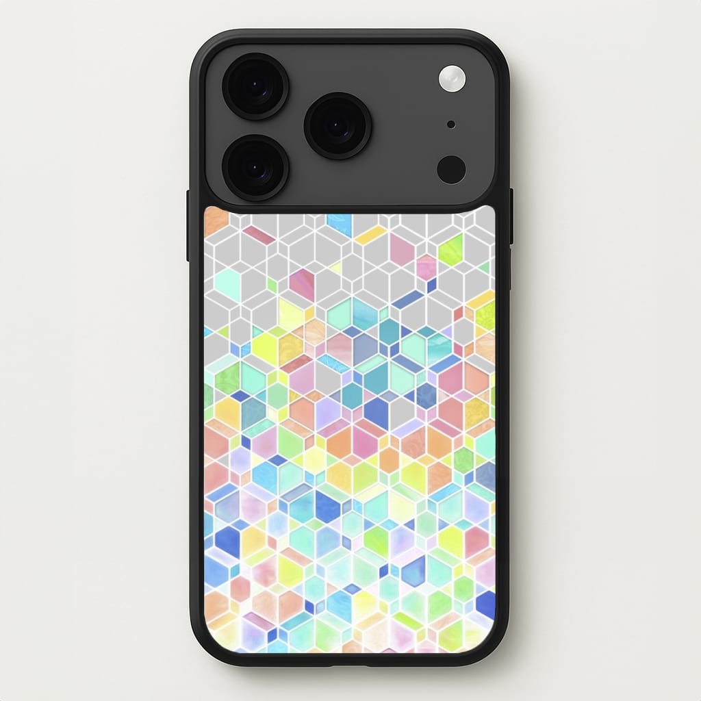 Bright Hexagon Pattern Phone Case for iPhone 17 Pro