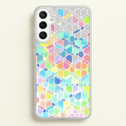 Bright Hexagon Pattern  - Pattern Phone Case for Galaxy A36