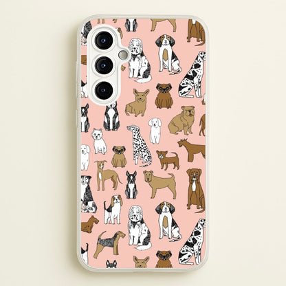 Dog Breeds - Animal Pattern  - Pattern Phone Case for Galaxy A54