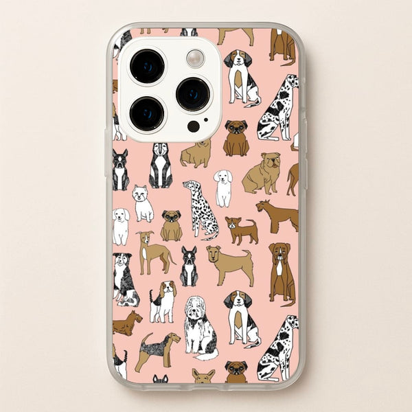 Dog Breeds - Animal Pattern  - Pattern Phone Case for iPhone 15 Pro