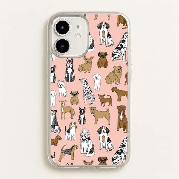 Dog Breeds - Animal Pattern  - Pattern Phone Case for iPhone 12 / 12 Pro
