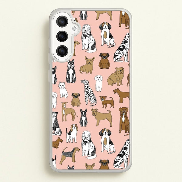 Dog Breeds - Animal Pattern  - Pattern Phone Case for Galaxy A34