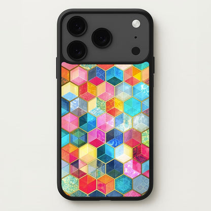 Colourful Honeycomb Pattern Phone Case for iPhone 17 Pro Max