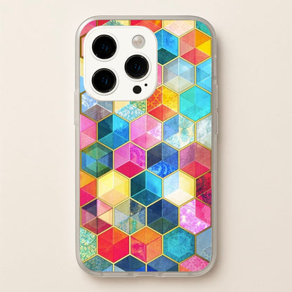 Colourful Honeycomb Pattern  - Pattern Phone Case for iPhone 15 Pro Max