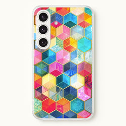 Colourful Honeycomb Pattern  - Pattern Phone Case for Galaxy S24