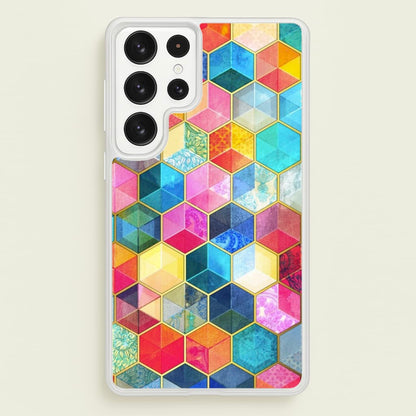 Colourful Honeycomb Pattern  - Pattern Phone Case for Galaxy S22 Ultra