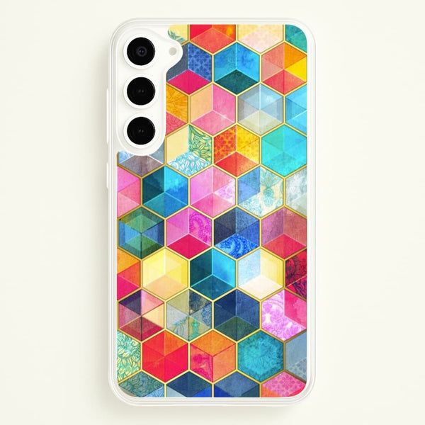 Colourful Honeycomb Pattern  - Pattern Phone Case for Galaxy S23 Plus