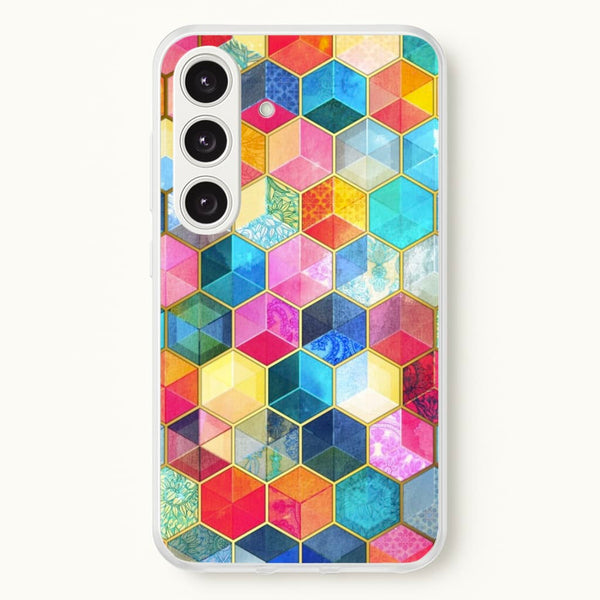 Colourful Honeycomb Pattern  - Pattern Phone Case for Galaxy S24 Plus