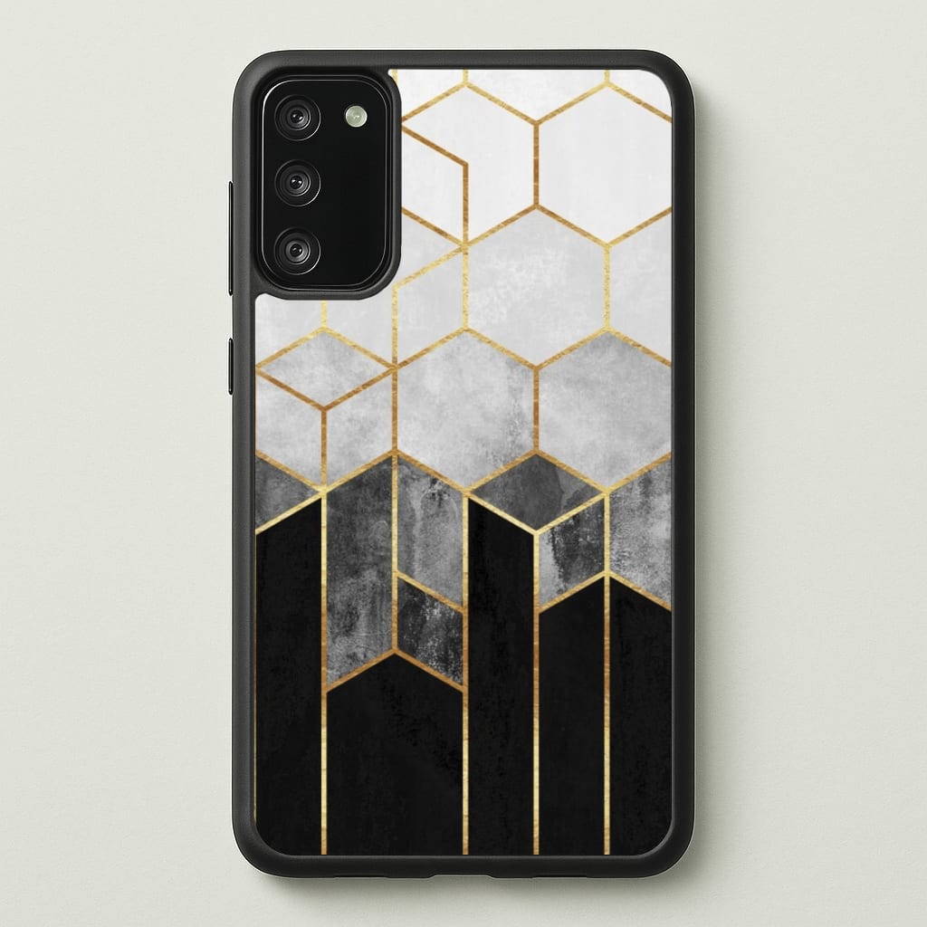 Black White & Gold Honeycomb Pattern  - Pattern Phone Case for Galaxy A41
