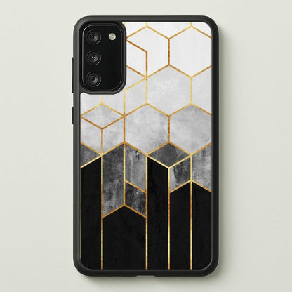Black White & Gold Honeycomb Pattern  - Pattern Phone Case for Galaxy A41