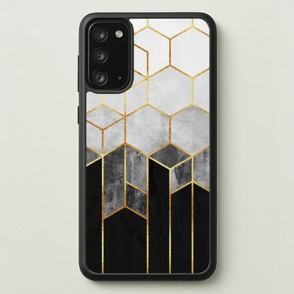 Black White & Gold Honeycomb Pattern  - Pattern Phone Case for Galaxy Note 20