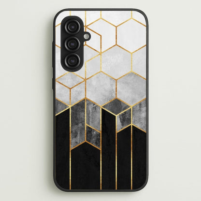 Black White & Gold Honeycomb Pattern  - Pattern Phone Case for Galaxy S23FE