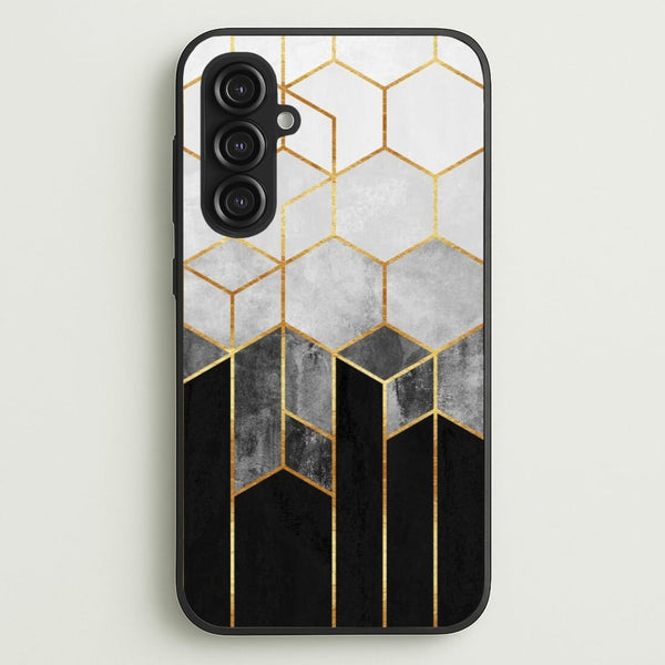 Black White & Gold Honeycomb Pattern  - Pattern Phone Case for Galaxy S23FE