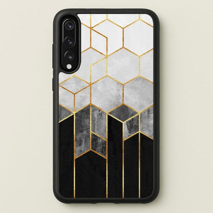Black White & Gold Honeycomb Pattern  - Pattern Phone Case for Huawei P20 Pro