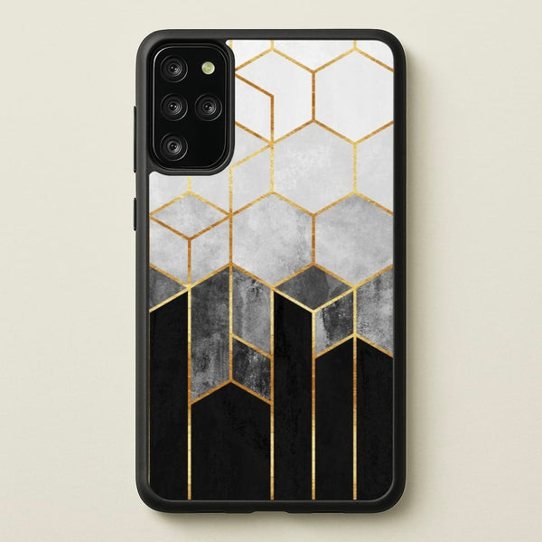 Black White & Gold Honeycomb Pattern  - Pattern Phone Case for Galaxy S20 Plus