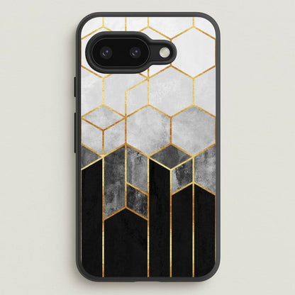 Black White & Gold Honeycomb Pattern  - Pattern Phone Case for Google Pixel 9a