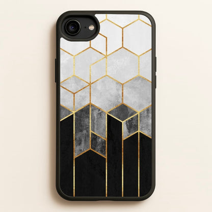 Black White & Gold Honeycomb Pattern  - Pattern Phone Case for iPhone 6 / 7 / 8 / SE